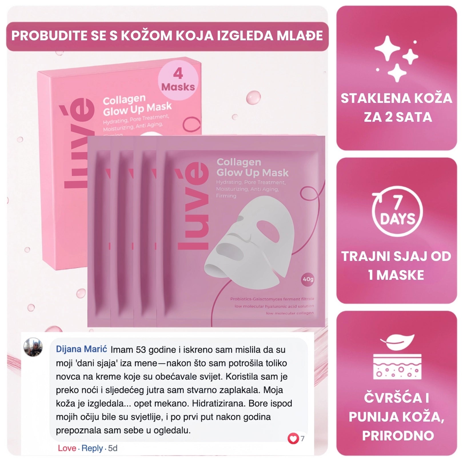 Maska s bio kolagenom